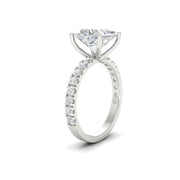 3Ct Princess Cut Moissanite Women Engagement Ring 14K White Gold Plated